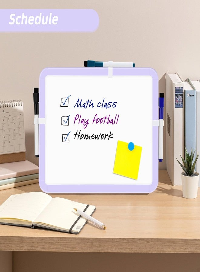 VUSIGN Small White Board Dry Erase, 8.5'' x 11'' Magnetic Dry Erase Board, Mini Whiteboard with Markers for Kids, Students, Fridge, Wall, Locker, Purple - Image 4
